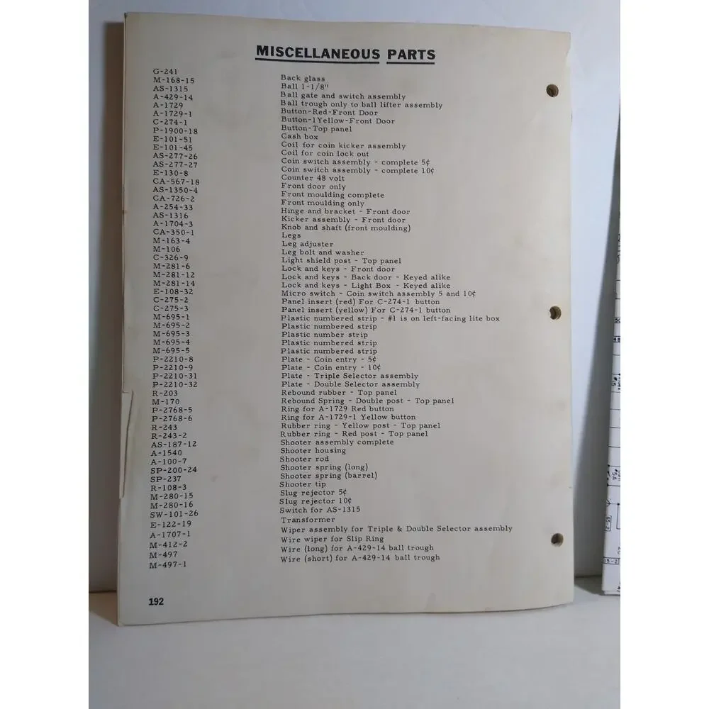 Bally Big Time Pinball Bingo Machine Vintage Service Manual And Schematic 1956